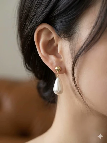 گوشواره مروارید آویز ساده