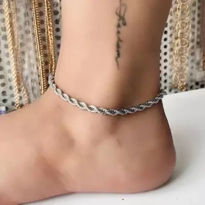 پابند طنابی نقره ای