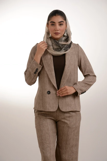 کت زنانه یقه بلیزر بغل چاک