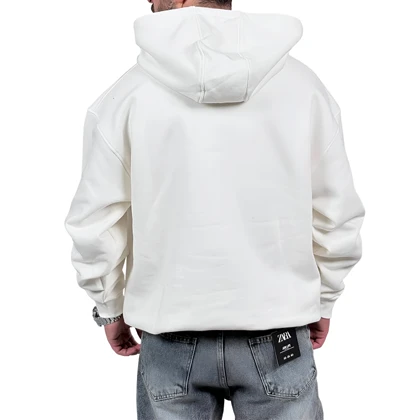 هودی پنبه سه نخ سفید مدل پگادور