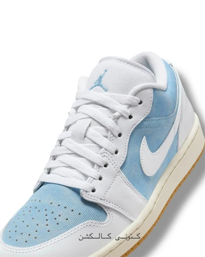 کتانی نایکی ایر جردن وان لو بدون ساق دنیم ورن بلو Nike Air Jordan 1 Low Denim Worn Blue