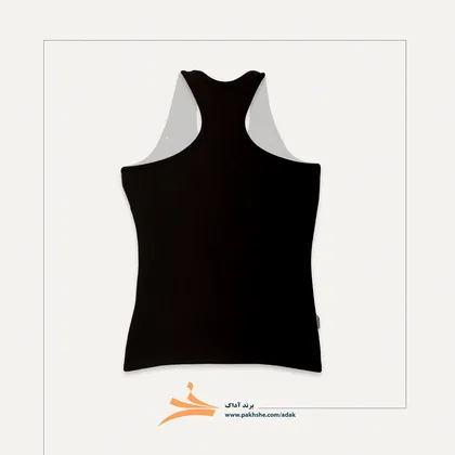 تاپ نخ پنبه زنانه پشت قهرمانی آداک رنگ مشکی
