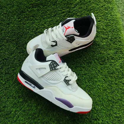 سایز41-کتانی نایک جردن 4 سفید مشکی بنفش-کد 103