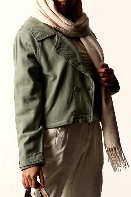 کت کتان آستین رگلان زنانه