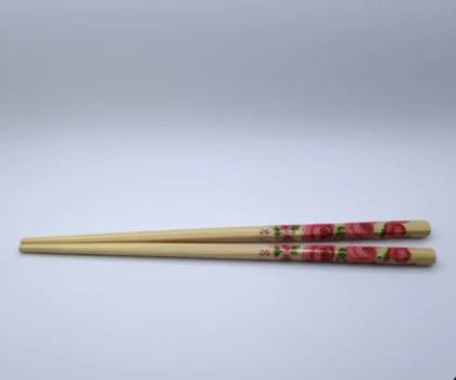 چاپستیک چوبی طرح گل