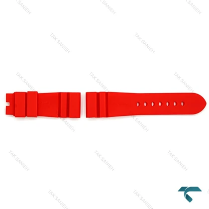 بند ساعت پنرای جنس رابر قرمز رنگ Panerai-Strap-8174-G