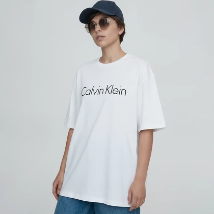تیشرت زنانه لانگ طرح Calvin Klein سایز فری (پنبه ضمانتی) در 7 رنگ