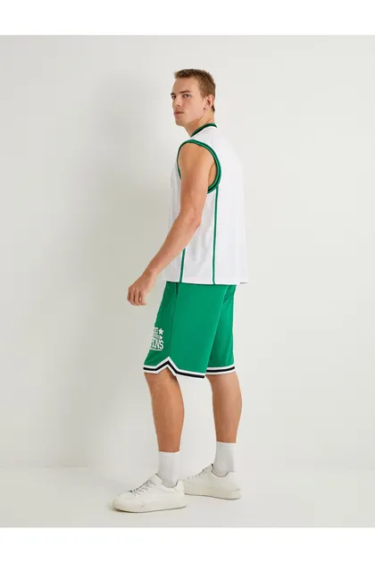 شعار شلوارک بسکتبال چاپ شده کمر الاستیک 4SAM40086MK