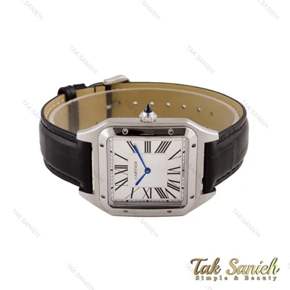 ساعت کارتیر سانتوس دومونت مردانه سیلور مشکی Cartier-5550-G