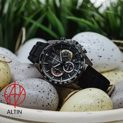 ساعت مچی مردانه سیکو (Seiko) مدل SSB349P1 (کرونوگراف اسپرت، قاب مشکی، بند سیلیکونی)