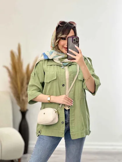مانتو سرشانه پاگن دو جیب