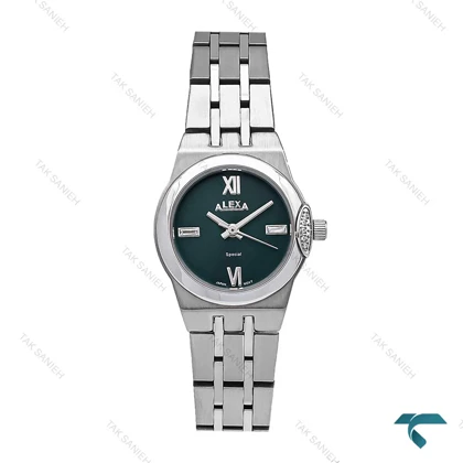 ساعت الکسا Special زنانه سیلور صفحه سبز Alexa-6138-L