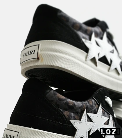 کفش اسنیکرزمشکی سفید Amiri Stars v2 مدل 7076