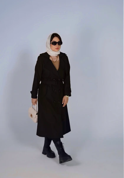 بارانی بلند کتان کد 1027