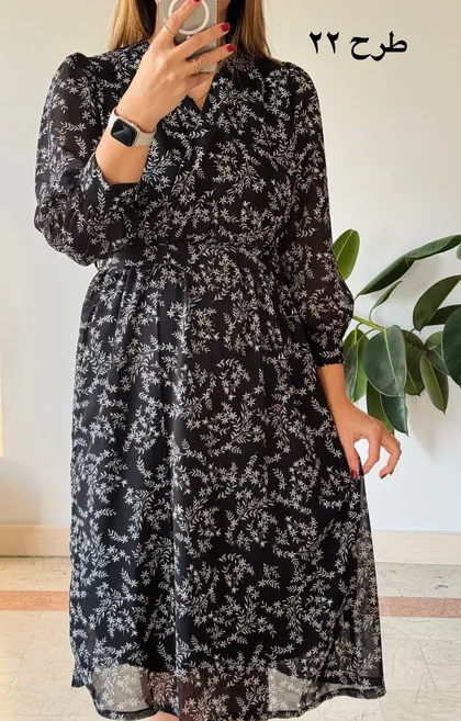 پیراهن حریر سرمه سری 18