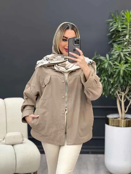 مانتو لینن چهار جیب