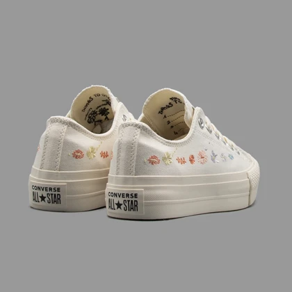 کانورس پلتفرم گل‌دار سفید Converse Platform White Flower