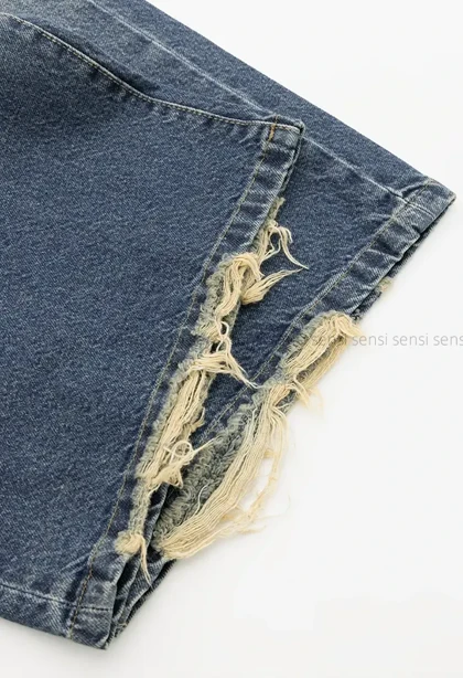 شلوارک جین واید فول بگ کد1004238