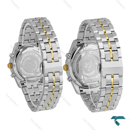 ساعت ست انزو EC-3122 سه موتوره دورنگ طلایی اورجینال Enzo-8771-S