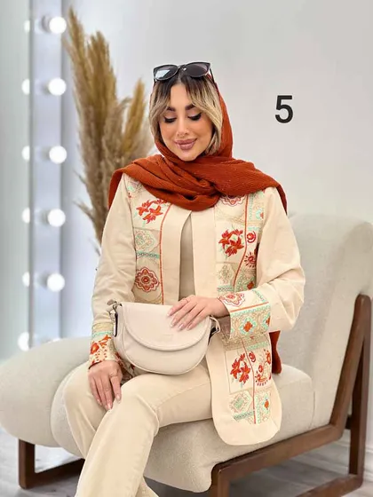 مانتو کتی لینن خرجه کاری هندی