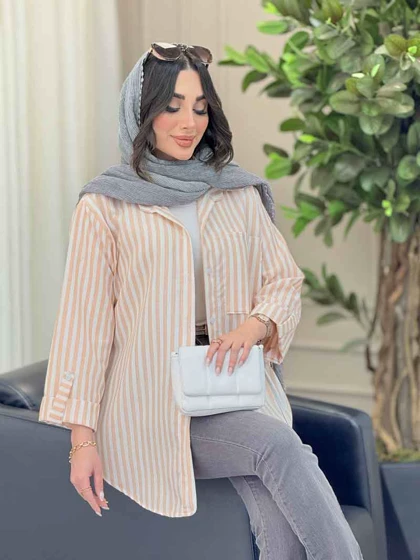 مانتو راه راه تک جیب سارینا