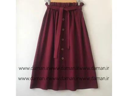 دامن جلو دکمه زرشکی قد 75