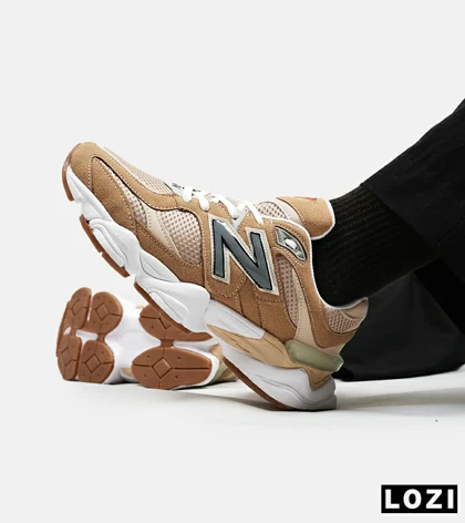 کفش کتانی مردانه و زنانه قهوه ای کرم طوسی NEW BALANCE 9060 مدل 5299