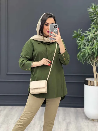 مانتو جلو بسته بغل دو دکمه