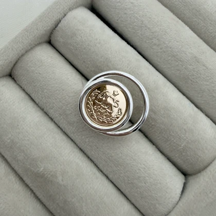 انگشتر سکه قدیمی نیم