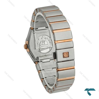 امگا زنانه کانسلیشن دورنگ رزگلد صفحه طرحدار یاسی Omega-7640-L