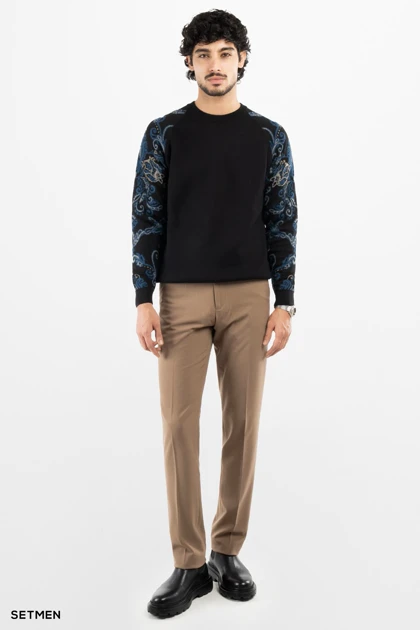 بافت مردانه آستین طرح دار