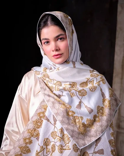 شال ابریشم ژاکارد گوچی کلید 20189