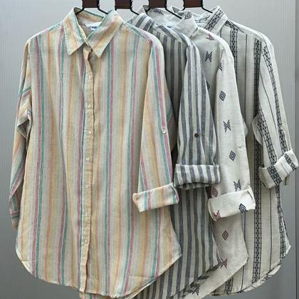 تونیک لینن یقه دار