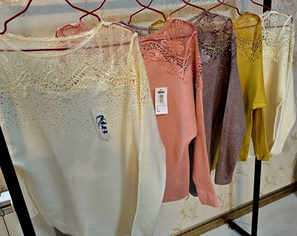 بلوز بافت مجلسی وارداتی زنانه دخترانه