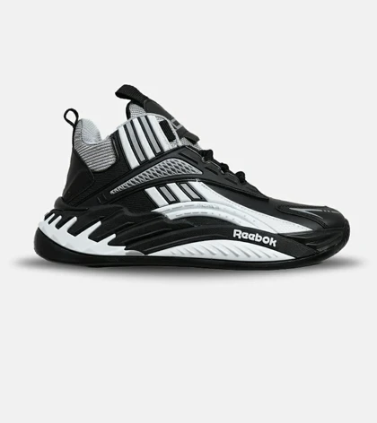 کفش کتانی ساق‌دار مشکی طوسی سفید Reebok Shaq Attaq
