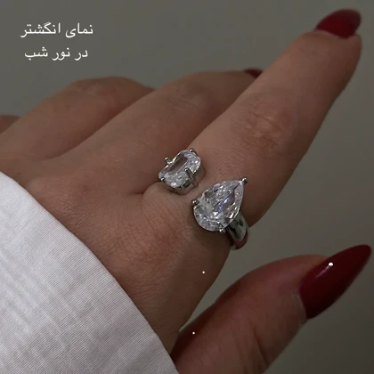 انگشتر نگین اشکی کد 1251