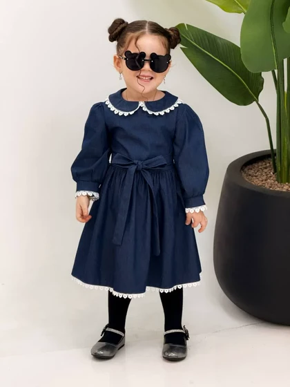 3219-پیراهن درگلد کودک