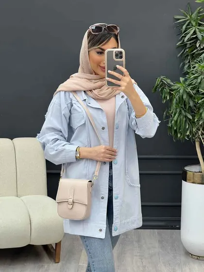 مانتو برش هلالی آستین ریش