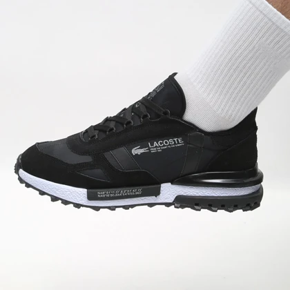 کفش و کتانی مردانه چرم طبیعی مدل لاگوست LACOSTE رنگ مشکی کد 43330