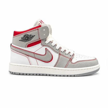 کفش و کتانی زنانه و دخترانه ساق‌دار مدل NIKE JORDAN 1 رنگ طوسی قرمز کد 21955