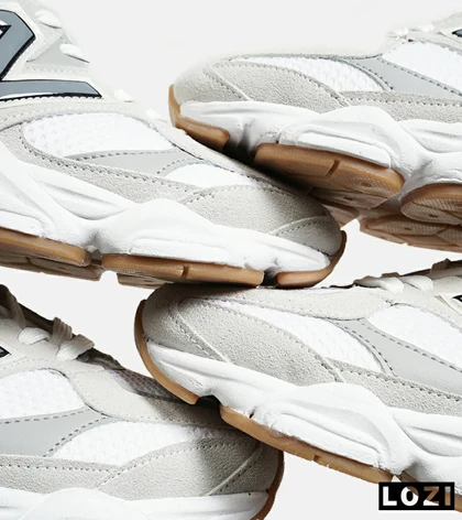 کفش کتانی مردانه طوسی سفید NEW BALANCE 9060