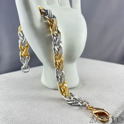 دستبند زنانه طرح یورمن دورنگ ژوپینگ 40112