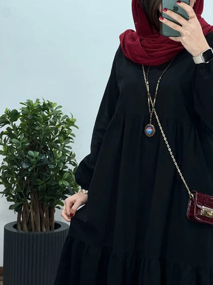 پیراهن مانتویی بلند لینن آیسو