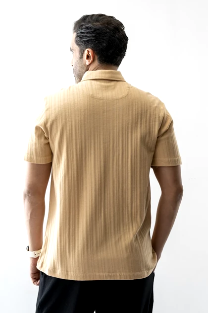 پلوشرت آستین کوتاه نیم زیپ مردانه