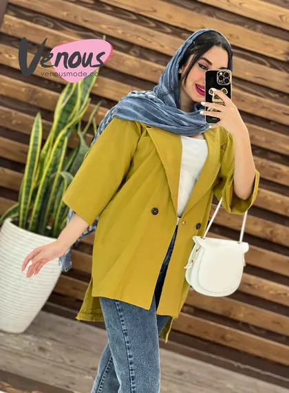مانتو لینن کتی دو دکمه