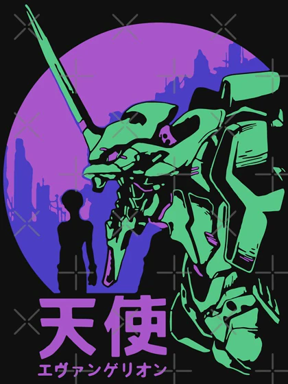 تیشرت طرح نئون جنسیس | Evangelion Retro Vintage Essential T-Shirt کد 220897