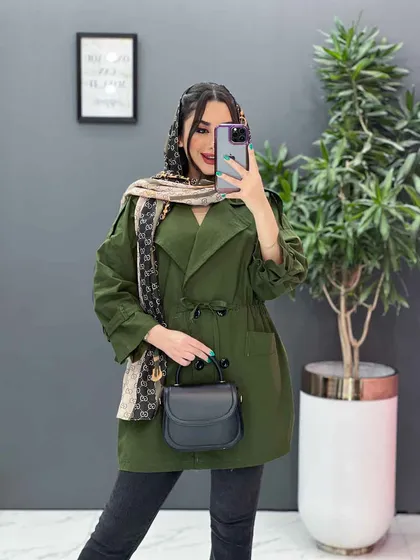 مانتو لینن چهار دکمه آستین بندی