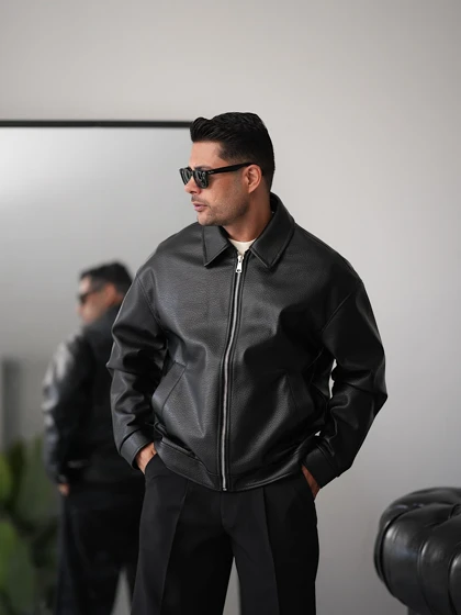 کاپشن چرم کلاسیک