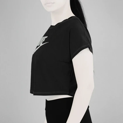 کراپ آستین کوتاه ورزشی زنانه نایک مدل VHD-3C337 مشکی