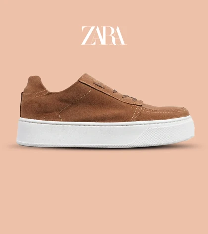 کفش کتانی کژوال مردانه قهوه ای ZARA مدل 4476